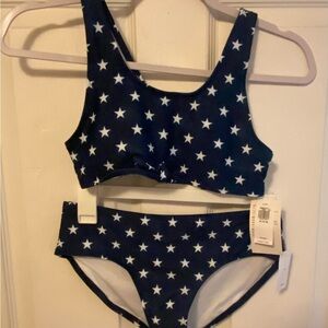 Old Navy Kids Swim Bikini - Navy and White Star Pattern